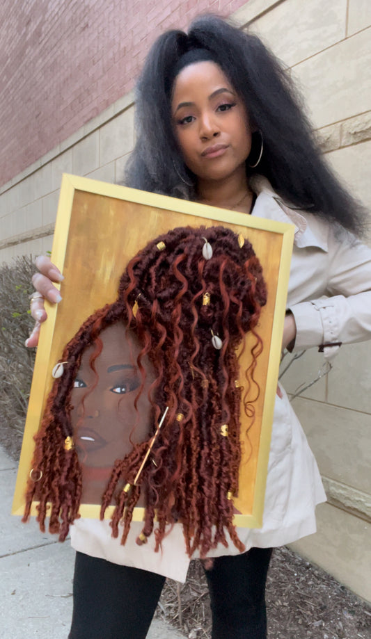 Cocoa Mango 3D Original Painting (with Hair)